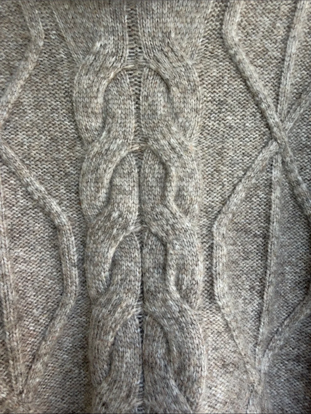 Elie Tahari Grey Chunky Cable-Knit Turtleneck Sweater Size Small